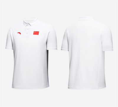 安踏2023赞助中国代表团国家队国旗款运动短袖polo衫翻领透气国服