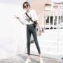 Quần jean lửng nữ nhỏ 2019 phiên bản mới của Hàn Quốc eo cao bó sát 9 điểm quần bút chì kéo dài quần dài - Quần jean thời trang công sở nữ cao cấp