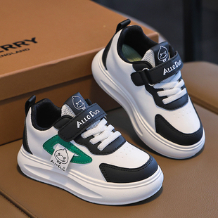 小黄鸭新款运动鞋儿童冬季皮面防水男女童加绒保暖小中童跑步鞋潮