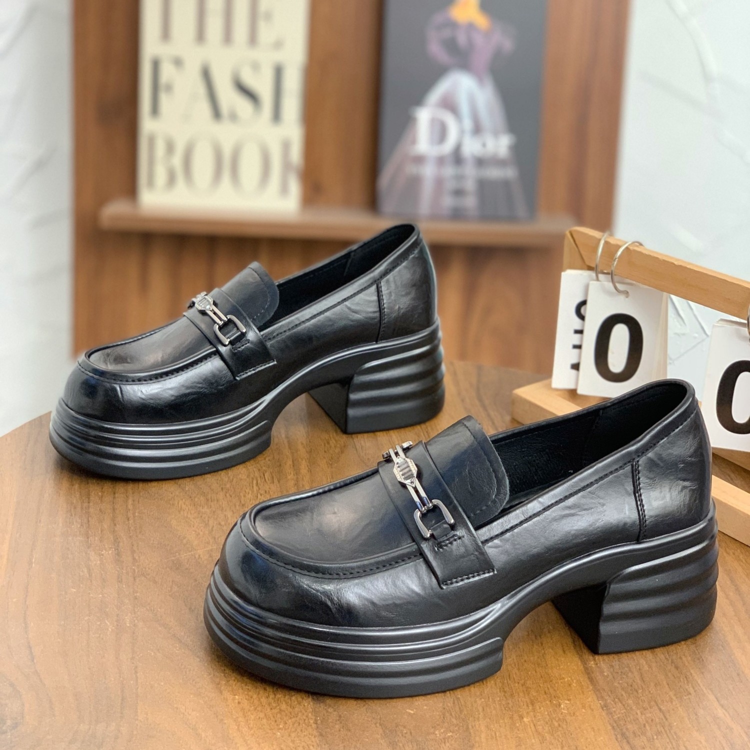 厚底乐福鞋女小个子显高粗跟单鞋女2025春季新款日系一脚蹬小皮鞋,女鞋,深口单鞋,淘宝优惠券,粉丝福利购,淘宝优惠卷