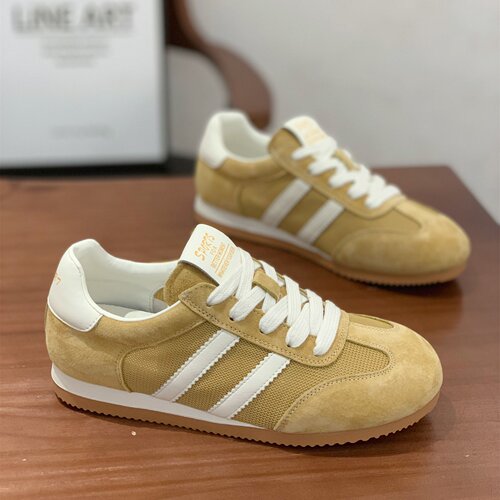 撞色百搭条纹单网透气休闲德训鞋