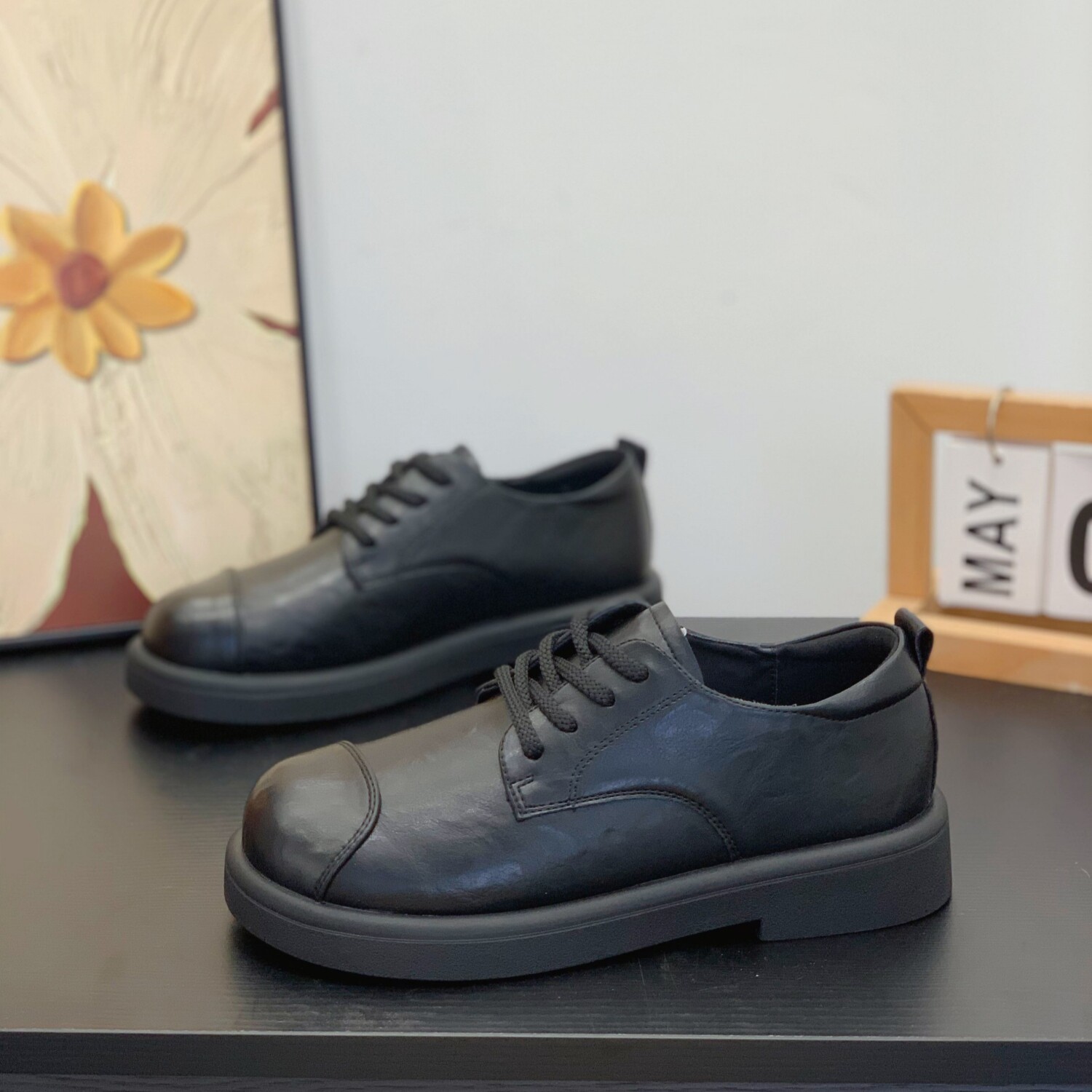 软面软底复古时尚感学院风乐福鞋