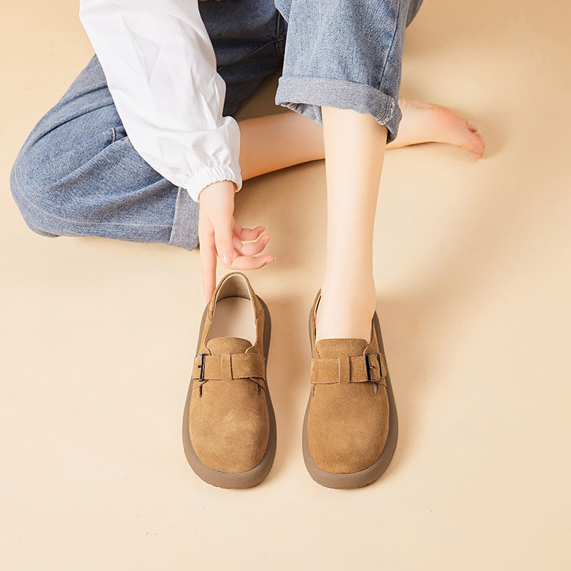 单里加绒~复古两穿全包勃肯鞋