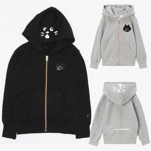 日系25惊讶猫合作款 秋季新款 连帽百搭毛圈外套 男女