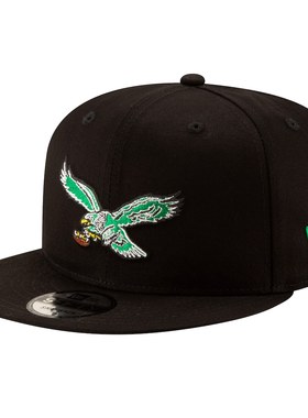 美国NFL代购正品New Era费城老鹰队棒球帽平沿帽子黑色Eagles