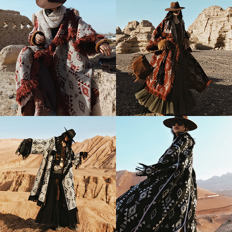 麦叙《图兰朵》复古毛呢大衣外套