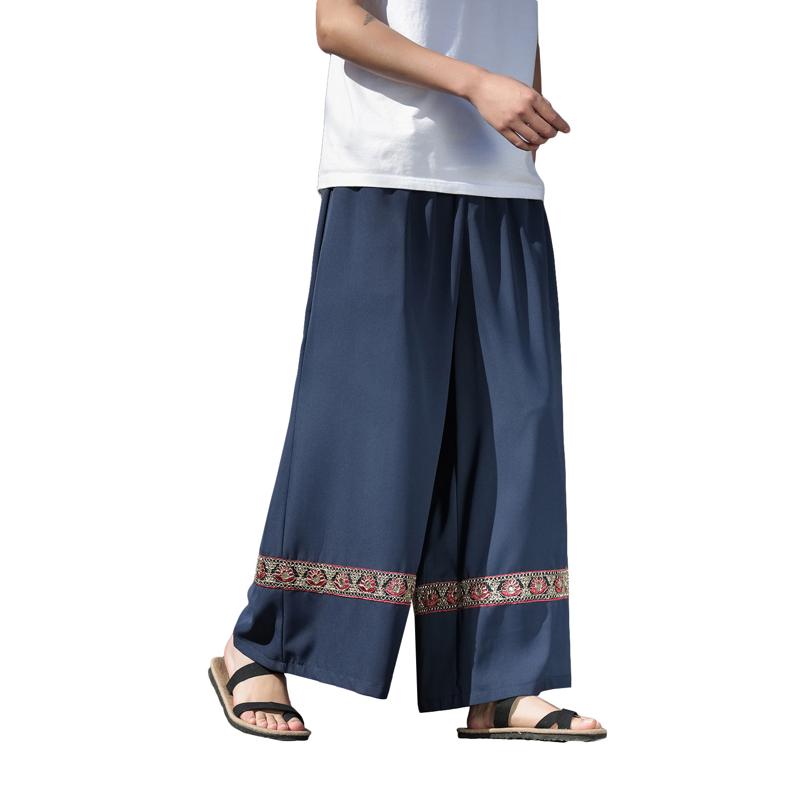 男女春夏风壮族苗族彝族瑶族演出舞蹈服饰阔腿裤K272-P68控88,男装休闲裤,电商A005