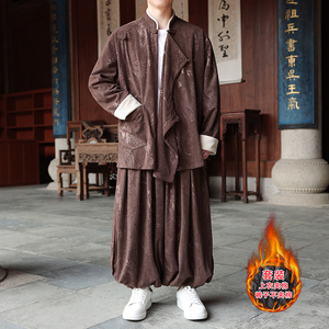 新中式U龙纹灯芯绒夹克夹棉外套棉衣束脚裤套装TZ10132-P203控228图片