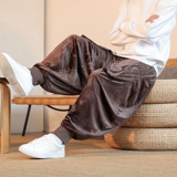 风C小众设计金丝绒龙纹九分裤哈伦裤飞鼠裤K259-P68控88，男装休闲裤，电商A005