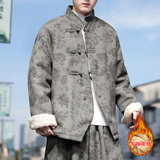 新中式P风盘扣暗花灯芯绒羊羔毛夹克棉衣服男JK16-P135控158，男装夹克，电商A005