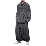 新中式B破洞不规则领堆堆领小众束脚阔腿裤套装男TZ30-P143控168，男装T恤，电商A005