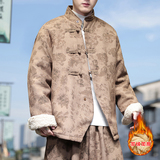 新中式P风盘扣暗花灯芯绒羊羔毛夹克棉衣服男JK16-P135控158，男装夹克，电商A005