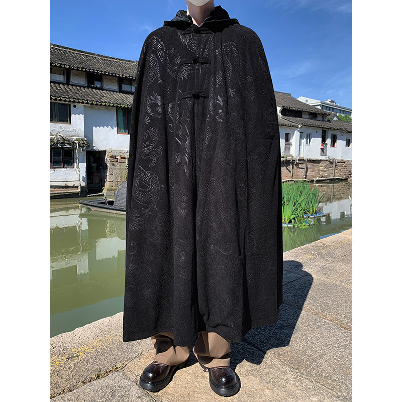 太极服B男灯芯绒外套披风长袍中式打坐二次元斗篷FY07-P175控198图片