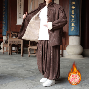 新中式AH龙纹灯芯绒羊羔毛夹克棉衣服保暖套装男TZ131-P203控228