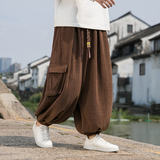 设计感N麦穗纹雪尼尔针织裤灯芯绒工装大口袋阔腿裤K136-P78控98，男装工装外套，电商A005