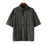 风I新中式风高领盘扣破洞镂空乞丐装冰丝t恤T35-P68控88，男装T恤，电商A005