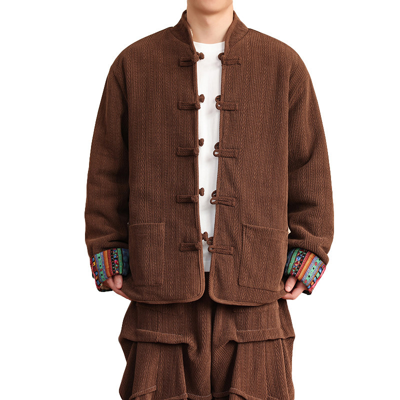 新中式A麦穗羊羔毛加绒加厚双面穿棉服夹克棉衣男JK21-P135控158,男装夹克,电商A005