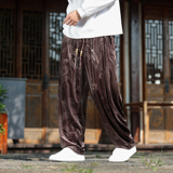 风L金丝绒大桶裤龙纹宽松高级感萝卜阔腿裤K256-P68控88，男装休闲裤，电商A005