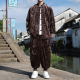 新中式F民族风金丝绒龙纹夹克哈伦裤飞鼠裤套装男TZ177-P143控168，男装休闲套装，电商A005
