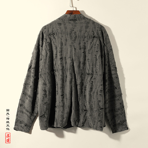 暗黑M冰丝破洞镂空风小众设计堆堆领长袖t恤T11-P68控88图片