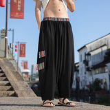 民族风A新中式棉麻宽松大裤裆舞蹈萝卜裤阔腿拖地裤K218-P88控108，男装休闲裤，电商A005