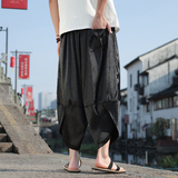 新中式A香云纱龟裂纹冰丝透气萝卜灯笼七分裤男DK172-P58控78，男装牛仔裤，电商A005