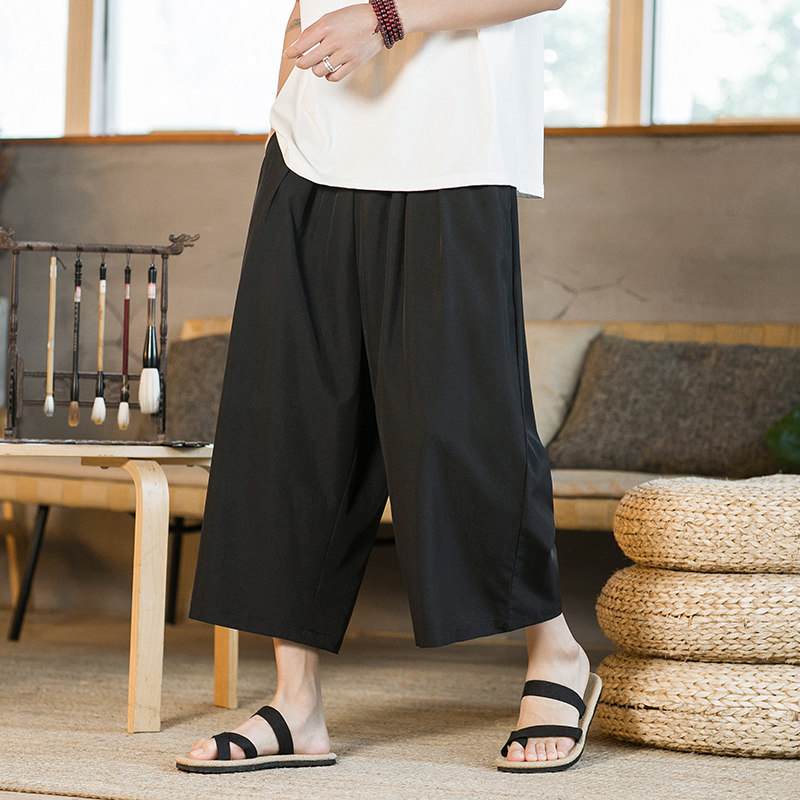 风I暗黑阔腿裤七分冰丝直筒西装裤沙滩裤DK113-P45控68，男装西服套装，电商A005