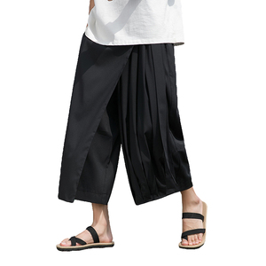 黑武士裤男不规则设计感B裙裤直筒剑道裤新中式男装DK112-P55控78图片