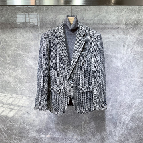 高端毛呢单西高级感休闲痞帅羊毛