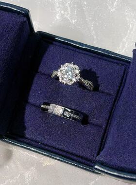 婚礼对戒钻戒鸽子蛋气质高级戒指求婚送女友礼物结婚婚礼戒指道具