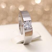A pair of simulated fake diamond rings for a couple's wedding, adjustable rings with a movable mouth, and props for wedding photo ceremonies thumbnail 3