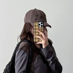 【SOWO】原创废土风纯棉水洗做旧破洞款棕灰可调节软顶棒球帽