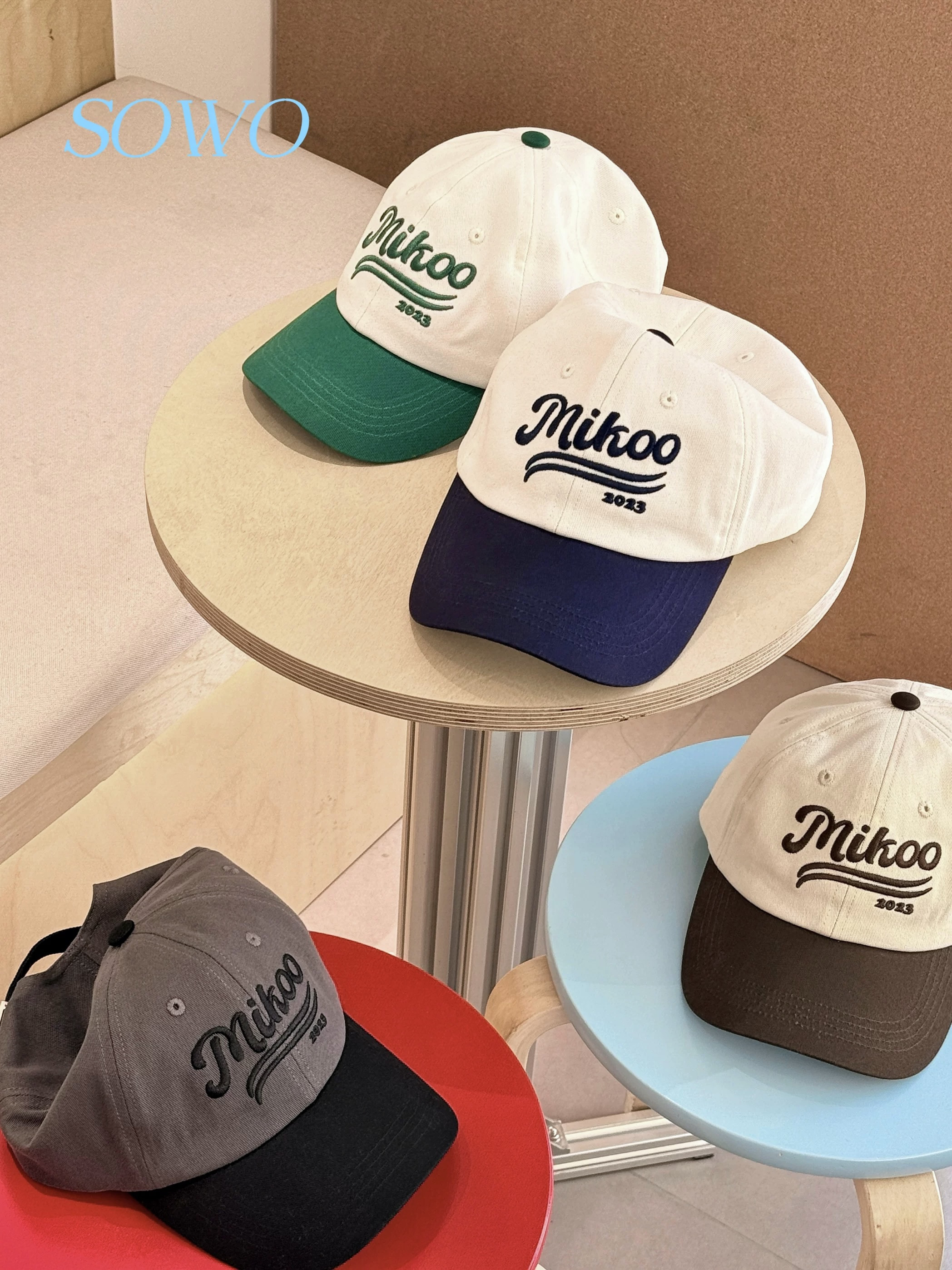 【SOWO】原创纯棉软顶韩系美式复古字母刺绣可调节亲子遮阳棒球帽