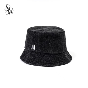 【SOWO】原创经典款！很厚实！黑色水洗做旧纯棉牛仔刺绣渔夫帽