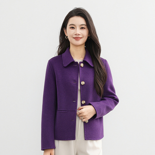 2025秋冬新款修身显瘦双面羊绒大衣女短款小个子气质韩版毛呢外套