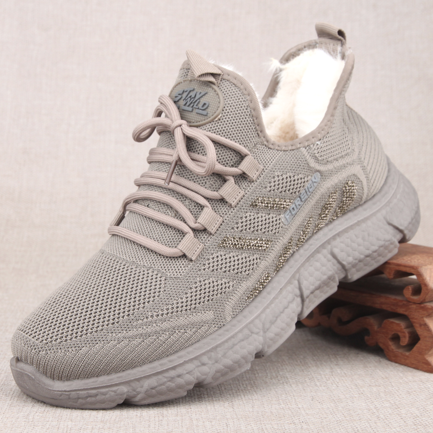 冬季仿羊毛加厚保暖男棉鞋