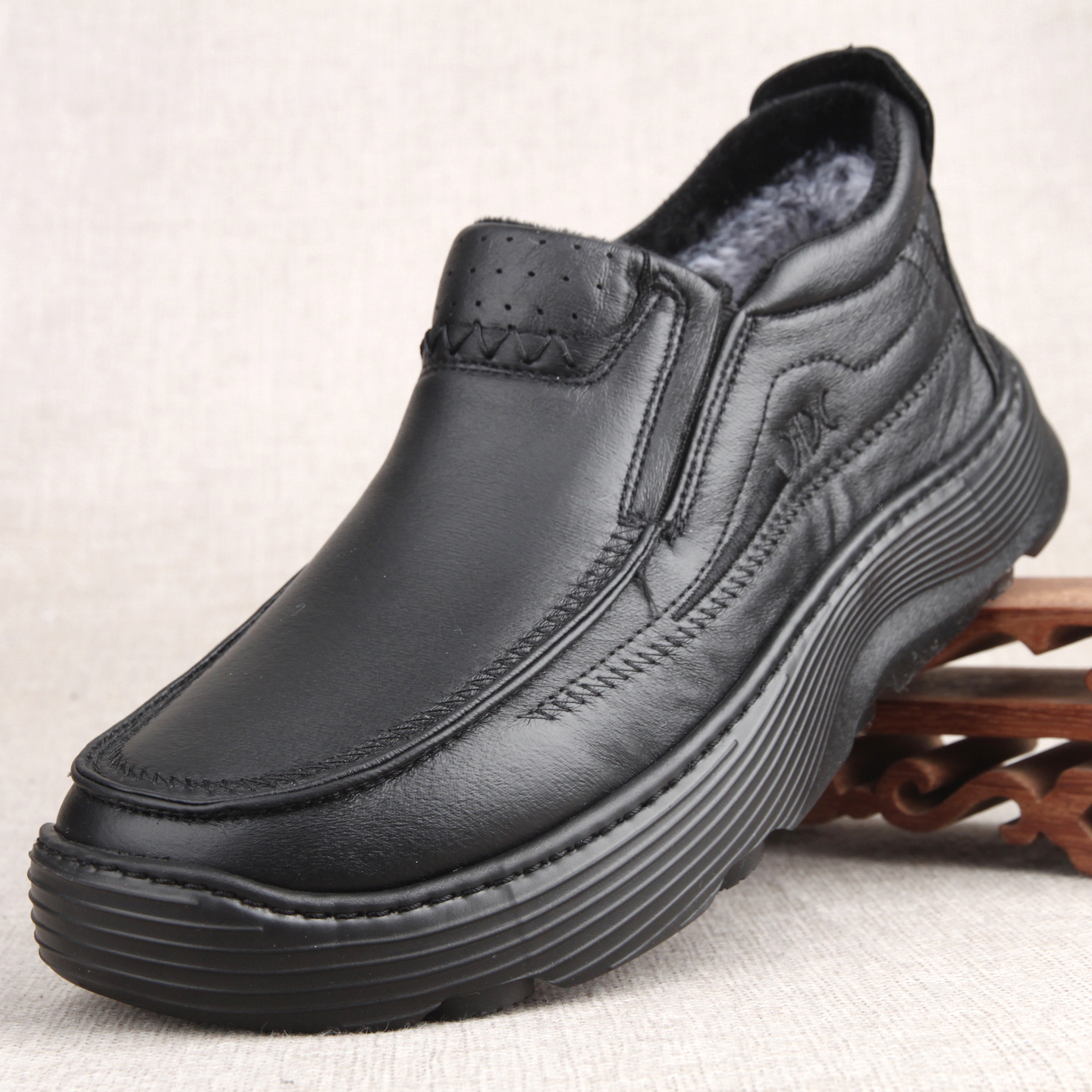 男棉鞋老北京仿皮商务休闲鞋