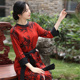 蝶恋旗袍春夏花罗红云纱优雅改良年轻款 少女崔万志旗袍连衣裙