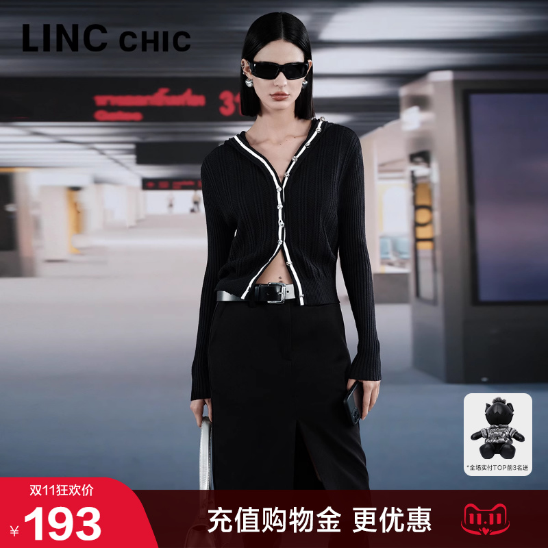 羊毛毛衣连帽针织开衫外套