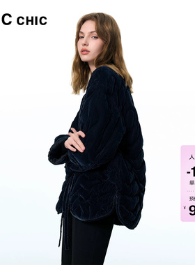 LINCCHIC金羽杰轻薄羽绒服女新款丝绒羽绒外套女上衣奶奶衫2116B