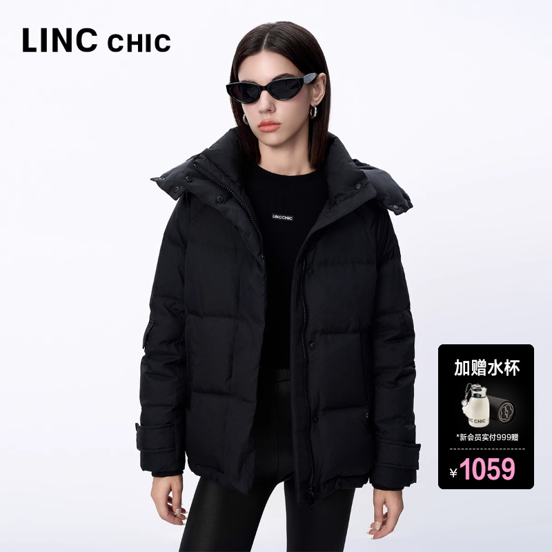 LINCCHIC金羽杰羽绒服女款冬季新款泡芙感短款羽绒服女Y24802219