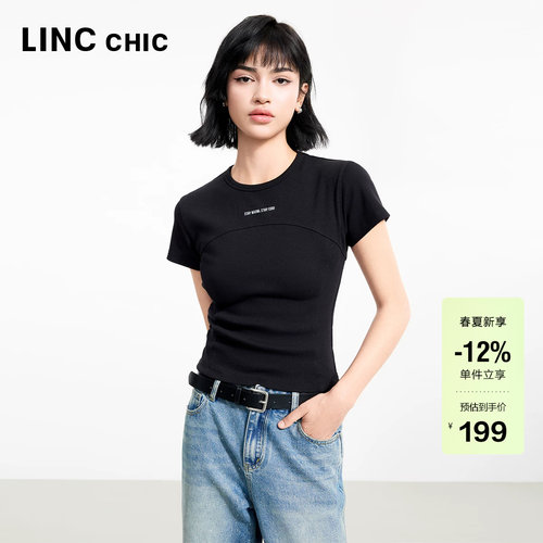 LINC机能感小圆领半袖T恤