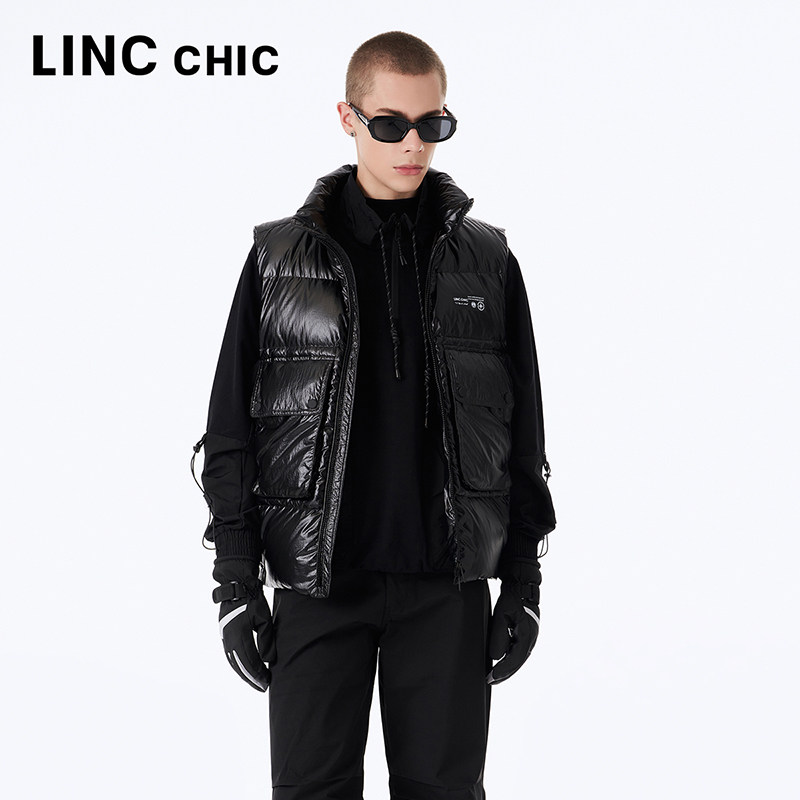 LINCCHIC金羽杰23年秋冬机能感潮酷短款马甲男N23805083