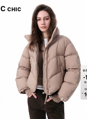 LINCCHIC金羽杰2025年冬季新款立领廓形设计感短款羽绒服女1229