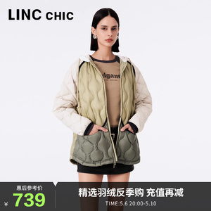 LINC金羽杰轻薄羽绒服女2023新款松弛感罩衫外套女秋冬Y23802179