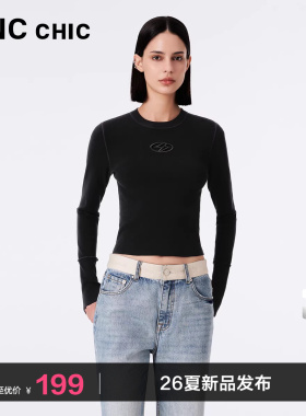 LINCCHIC金羽杰针织衫女机能感打底衫修身圆领上衣女S233SW401Y