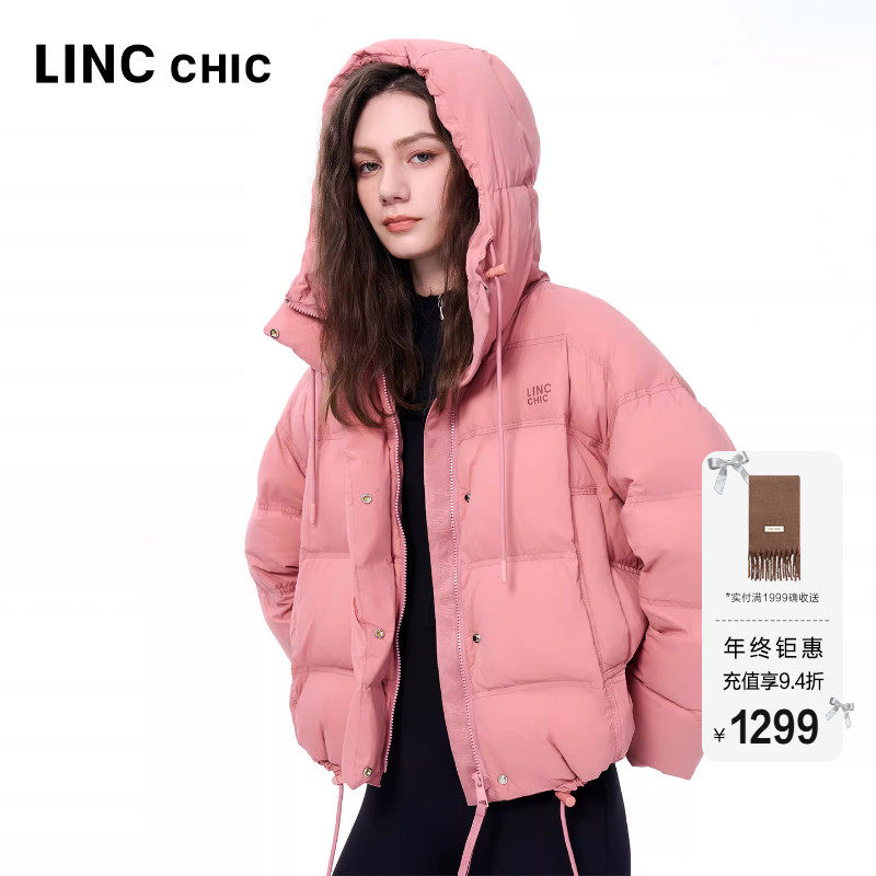 落肩廓形设计感短款羽绒服