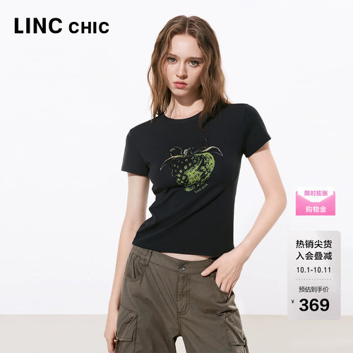 简约印花时尚短袖圆领T恤