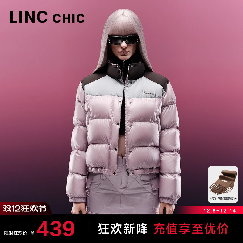 LINC金羽杰短款轻薄羽绒服女秋冬季新款超轻面包羽绒服女外套1061