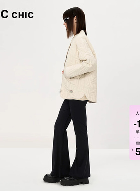 LINC金羽杰轻薄羽绒服女款秋季新款中长款绗缝羽绒服女外套2009Y